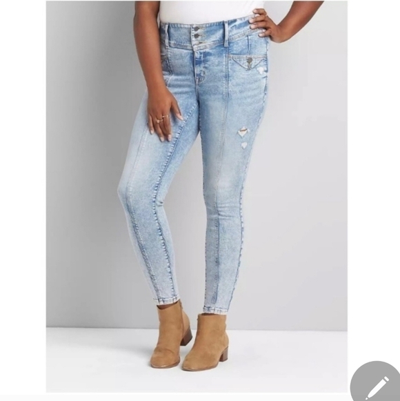 🍁🍂NWOT LANE BRYANT High Rise Jegging Jeans Flex Magic Waistband Stretch 18 - Picture 1 of 8